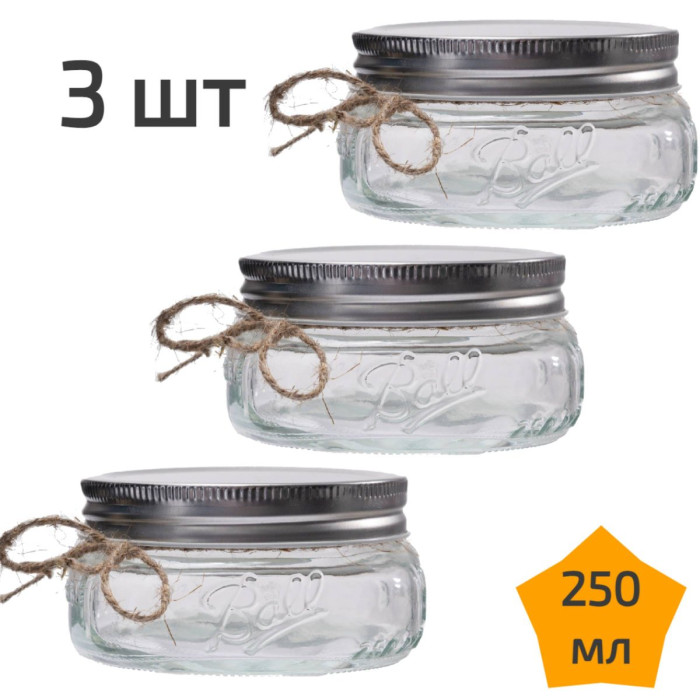 3 стеклянные банки с крышкой 250 мл Nordic Tales Ball NTB_3_250_SET_3