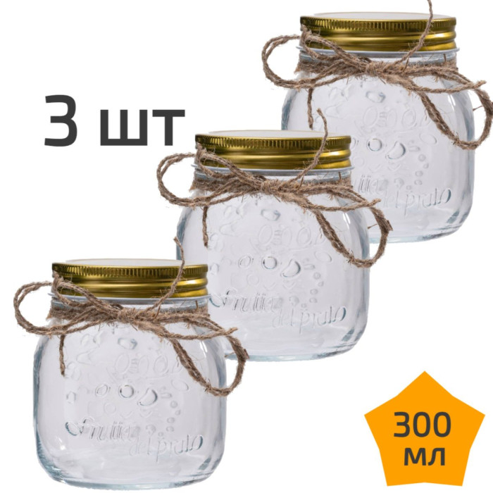 3 стеклянные банки с крышкой 300 мл Nordic Tales Fruta NTF_1_300_SET_3