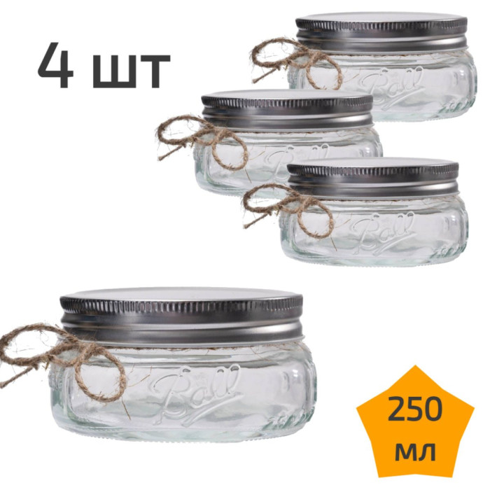 4 стеклянные банки с крышкой 250 мл Nordic Tales Ball NTB_3_250_SET_4