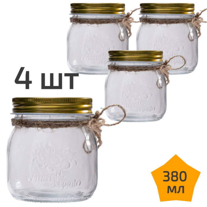 4 стеклянные банки с крышкой 380 мл Nordic Tales Fruta NTF_1_380_SET_4