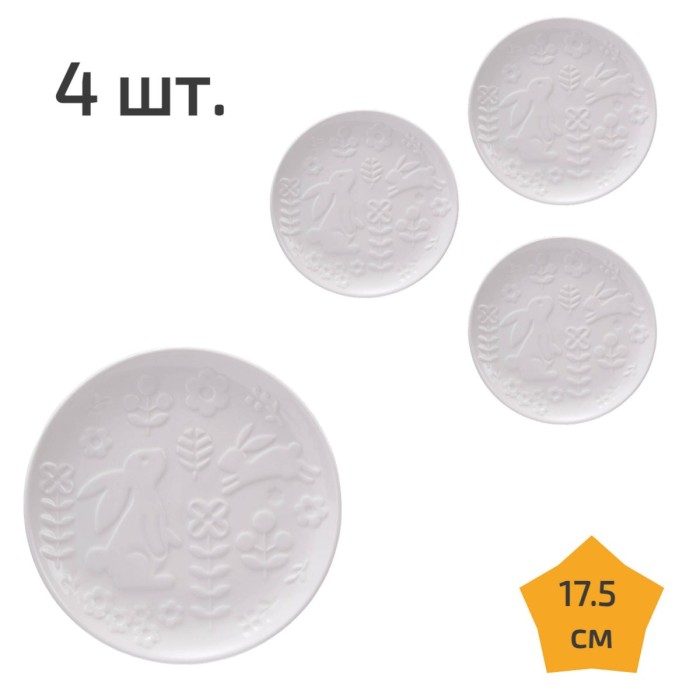 4 тарелки керамические 17,5 см Nordic Tales Loke NTP_L_T17_4