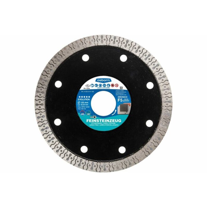Диск алмазный по керамограниту OSBORN F5 Ceraspeed 125x1,2x22,23 Dronco 4125514102