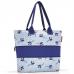 Шоппер женский Reisenthel Shopper E1 Leaves Blue RJ4064, сумка шоппер, с принтом, с карманом, мягкий