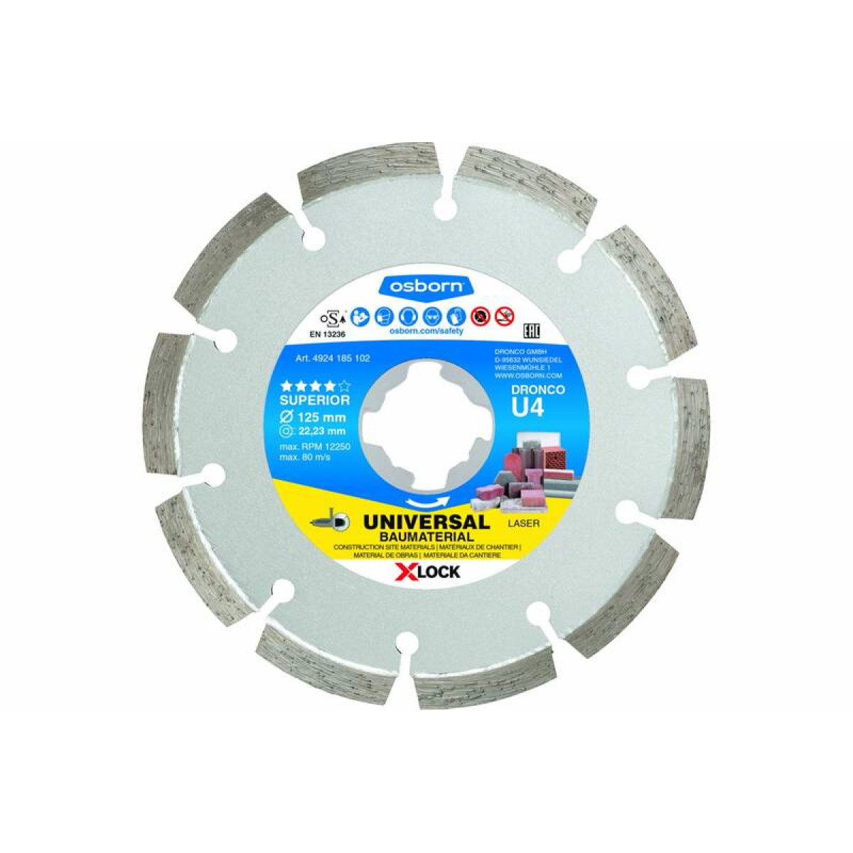 Алмазный диск универсальный OSBORN U4 125х2,2 Dronco 4924185102 1