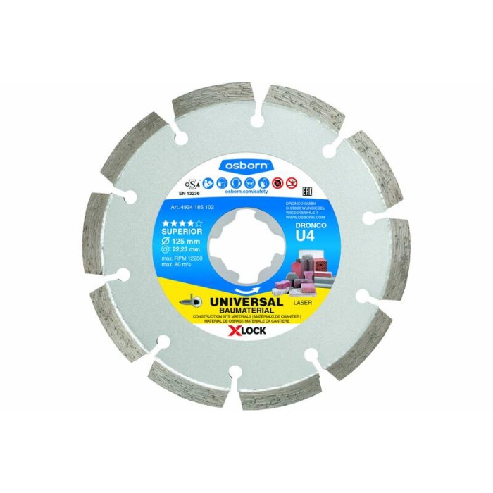 Алмазный диск универсальный OSBORN U4 125х2,2 Dronco 4924185102