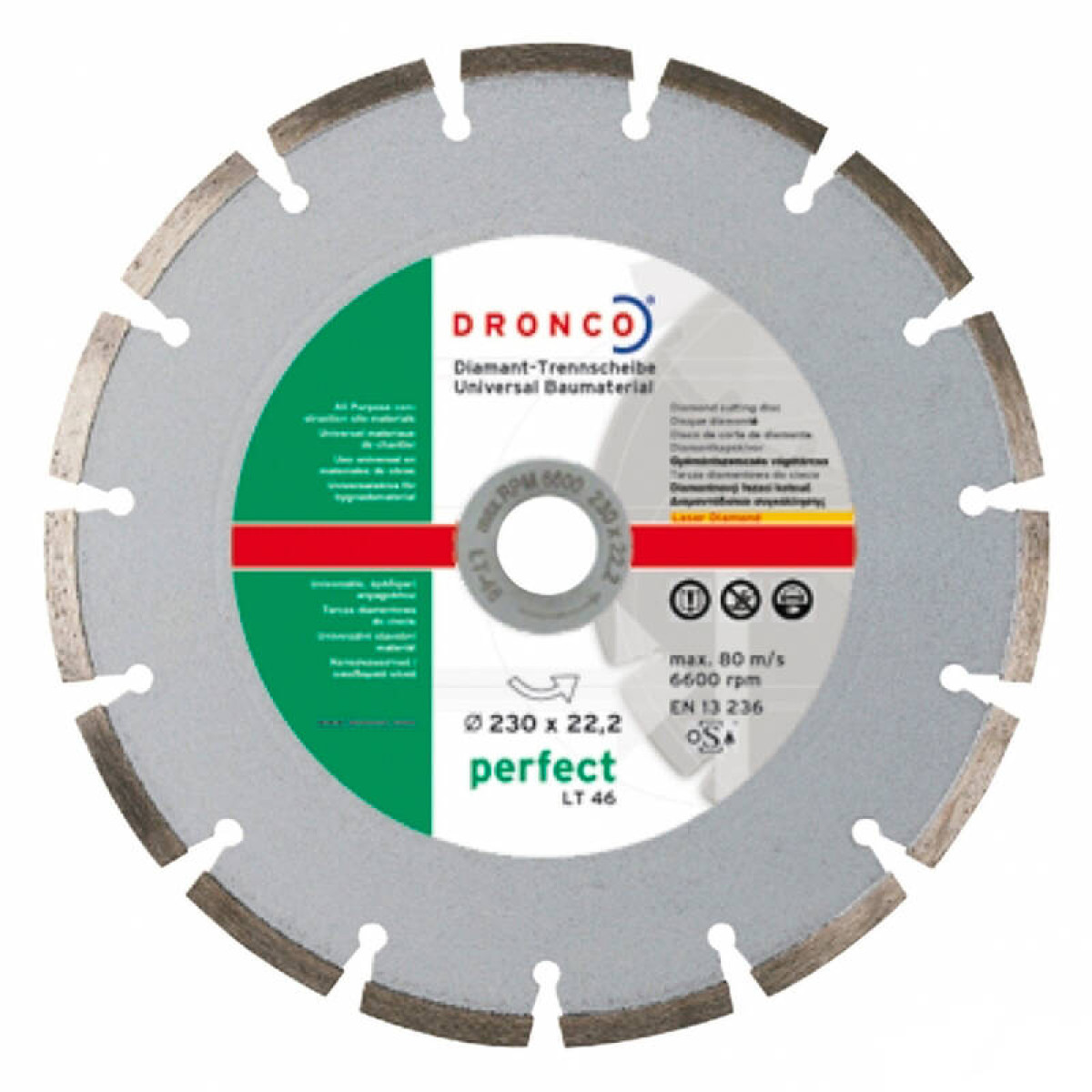 Алмазный отрезной круг DRONCO универсальный LT 46 perfect 4230185 1