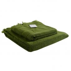 Банное полотенце Tkano с бахромой оливково-зеленое Essential 70х140