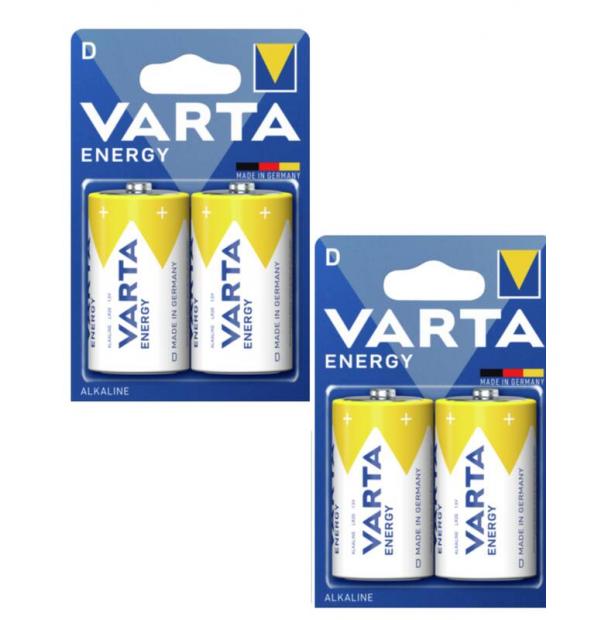 Батарейка Varta Energy LR20 D BL4 Alkaline 1.5V (4120) 41202-n