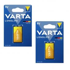 Батарейка Varta LONGLIFE Крона 6LR61 BL2 Alkaline 9V 04122-1-n