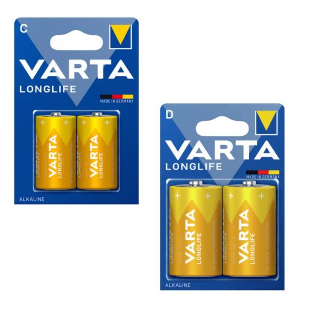 Батарейка Varta LONGLIFE LR20 D BL4 Alkaline 1.5V (4120) 04120-2-n
