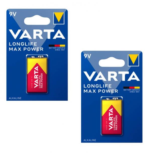Батарейка Varta LONGLIFE MAX POWER Крона 6LR61 BL4 Alkaline 9V 04722-n