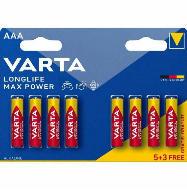 Батарейка Varta LONGLIFE MAX POWER LR6 AA BL8 Alkaline1.5V 04706101418