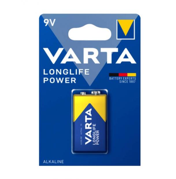 Батарейка Varta LONGLIFE POWER Крона 6LR61 BL1 Alkaline 9V 04922