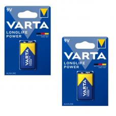 Батарейка Varta LONGLIFE POWER Крона 6LR61 BL2 Alkaline 9V 04922-N