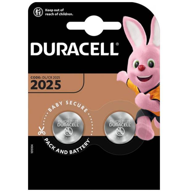 Батарейки Duracell CR2025 BL2 Lithium 3V C 045514