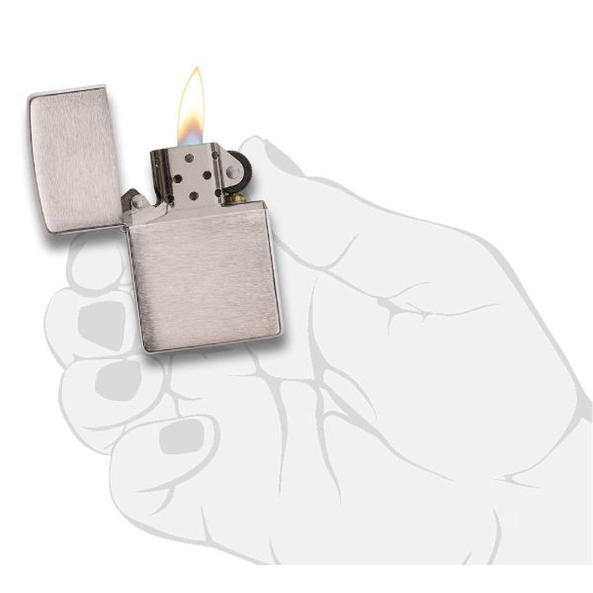 Бензиновая зажигалка ZIPPO 162 Armor Brushed Chrome + бензин Zippo 125 мл 6