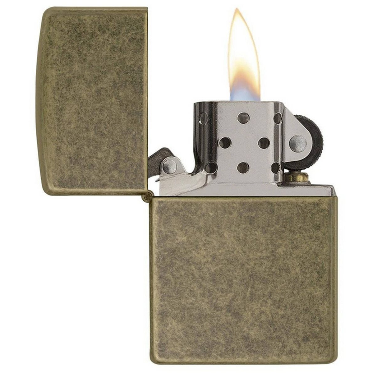 Бензиновая зажигалка ZIPPO 201FB Antique Brass + бензин Zippo 125 мл 7