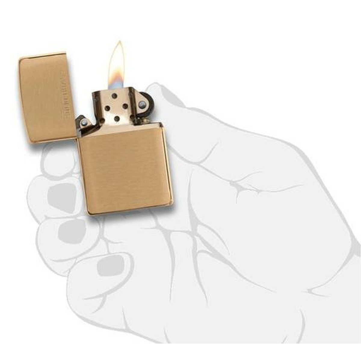 Бензиновая зажигалка ZIPPO 204 Brushed Brass + бензин Zippo 125 мл 3
