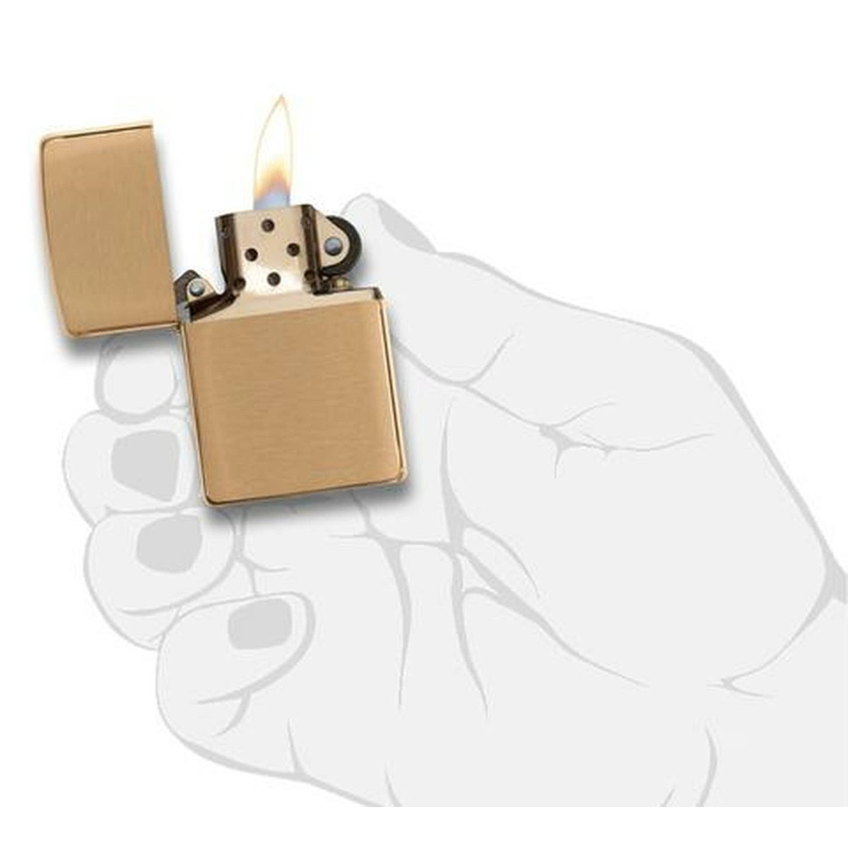 Бензиновая зажигалка ZIPPO 204B Brushed Brass + бензин Zippo 125 мл 4