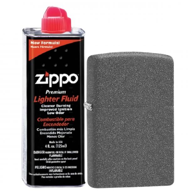 Бензиновая зажигалка ZIPPO 211 Iron Stone + бензин Zippo 125 мл 211-3141