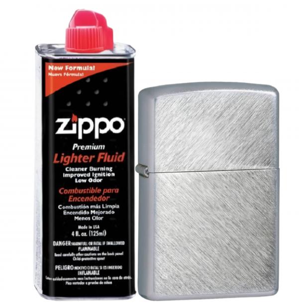 Бензиновая зажигалка ZIPPO 24648 Herringbone Sweep + бензин Zippo 125 мл 24648-3141