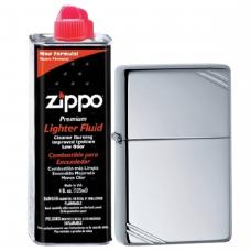 Бензиновая зажигалка ZIPPO 260 High Polish Chrome + бензин Zippo 125 мл