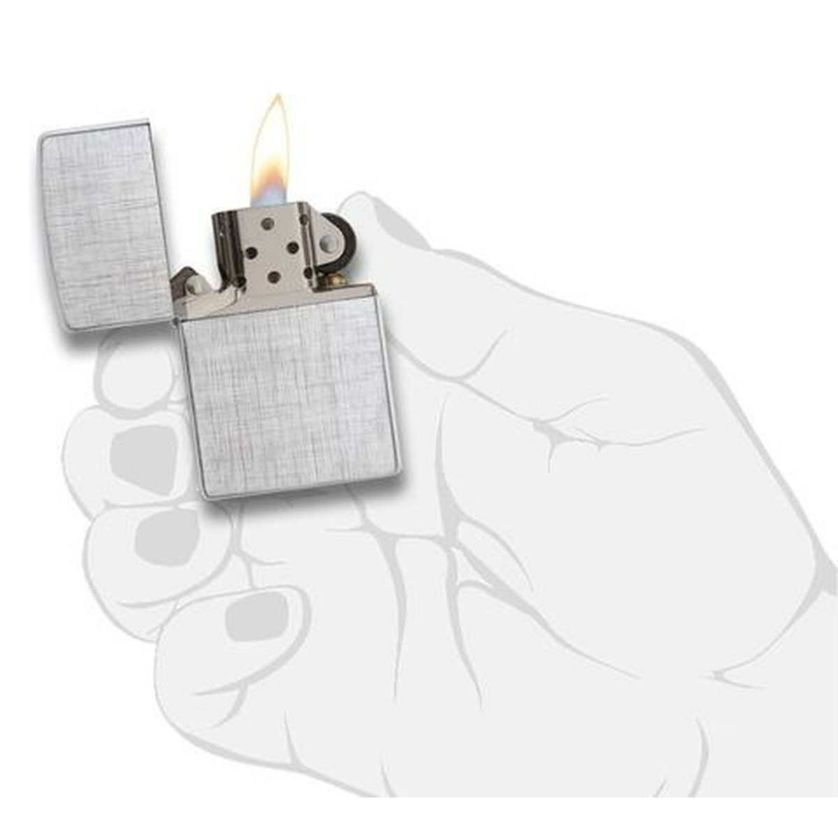 Бензиновая зажигалка ZIPPO 28181 Brushed Chrome + бензин Zippo 125 мл 6