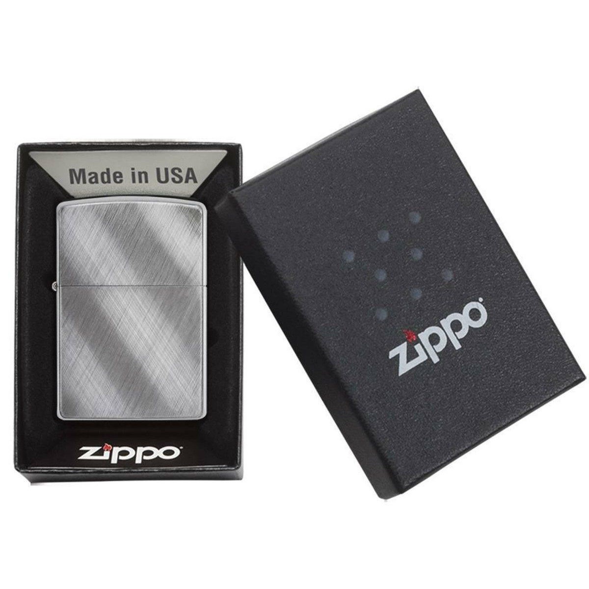 Бензиновая зажигалка ZIPPO 28182 Diagonal Weave + бензин Zippo 125 мл 6