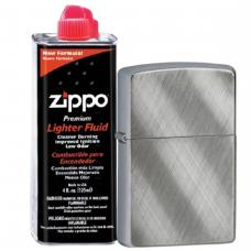 Бензиновая зажигалка ZIPPO 28182 Diagonal Weave + бензин Zippo 125 мл