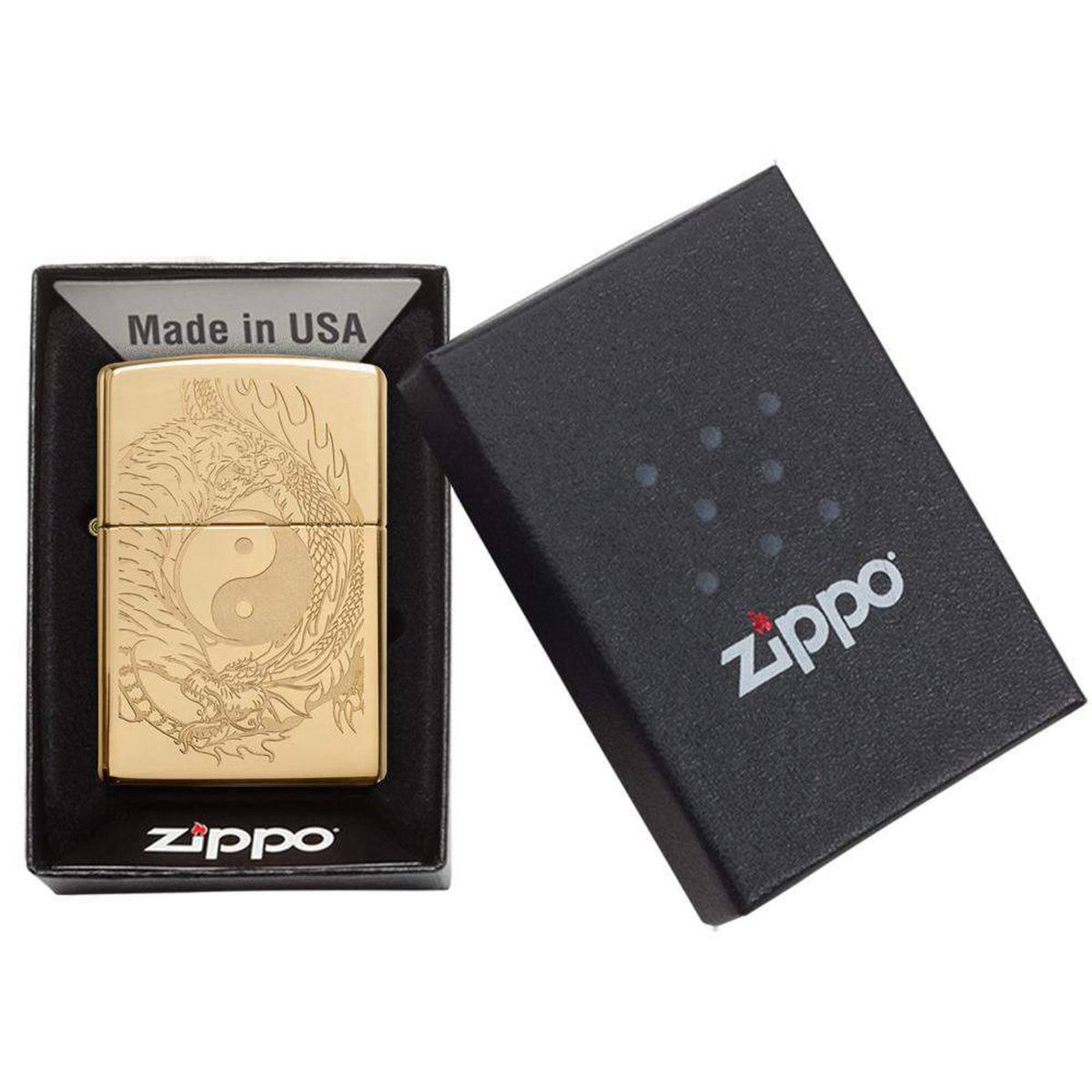 Бензиновая зажигалка ZIPPO 49024 Classic High Polish Brass + бензин Zippo 125 мл 5