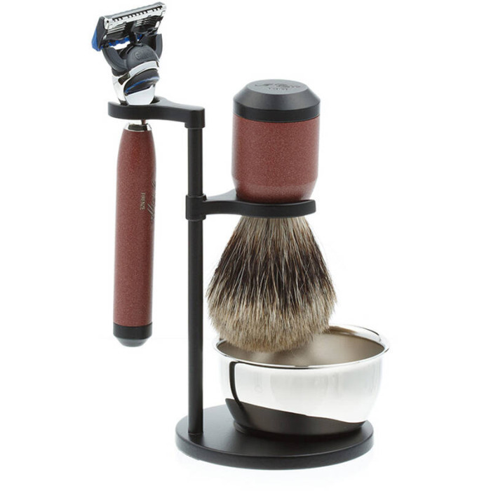 Бритвенный набор IL Ceppo Firenze красно-черный матовый SET-S112P4FT