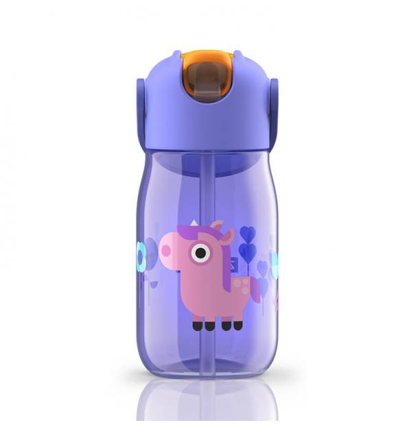Бутылочка детская Zoku с силиконовой соломкой 415 мл фиолетовая ZK201-PU