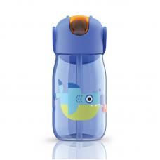 Бутылочка детская Zoku с силиконовой соломинкой 415 мл синяя