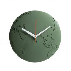 Часы настенные Qualy World Wide Waste темно-зеленые QL10400-GN