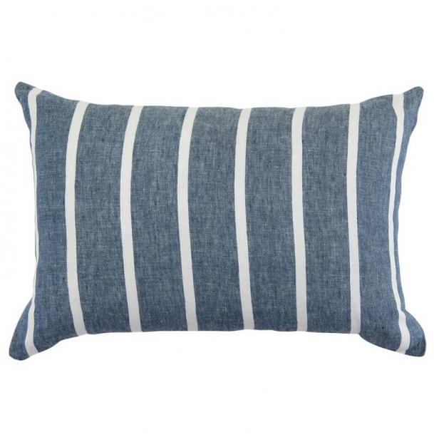 Чехол на подушку декоративный в полоску темно-синий Tkano Essential 40х60 TK21-CC0005