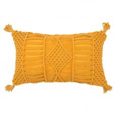Чехол на подушку макраме горчичного цвета Tkano TK21-CC0013 35х60 см