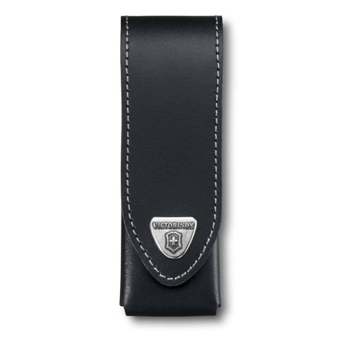 Чехол на ремень VICTORINOX для ножей 111 мм толщиной до 6 уровней, кожаный, чёрный