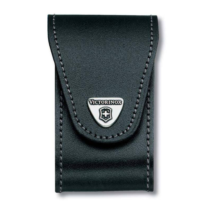 Чехол VICTORINOX для ножей 91 мм 5-8 уровней, с отд. для фонаря и точильного камня, кожаный, чёрный