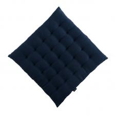 Декоративная подушка на стул Tkano из умягченного льна темно-синяя Essential 40х40х4