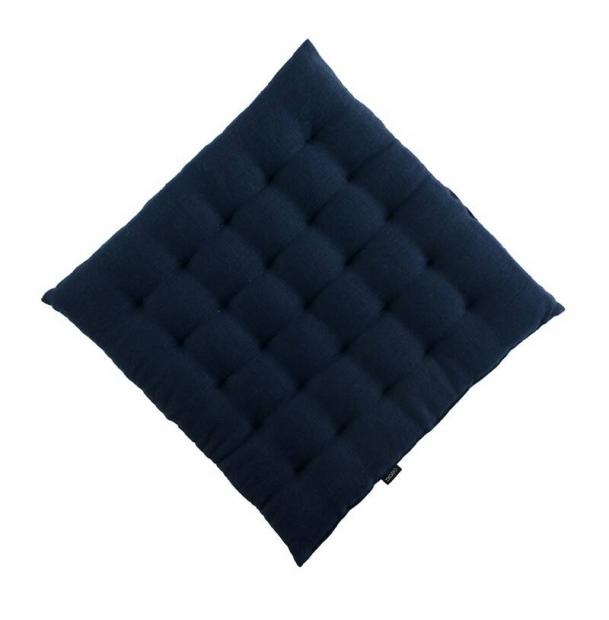 Декоративная подушка на стул Tkano из умягченного льна темно-синяя Essential 40х40х4 TK18-CP0010