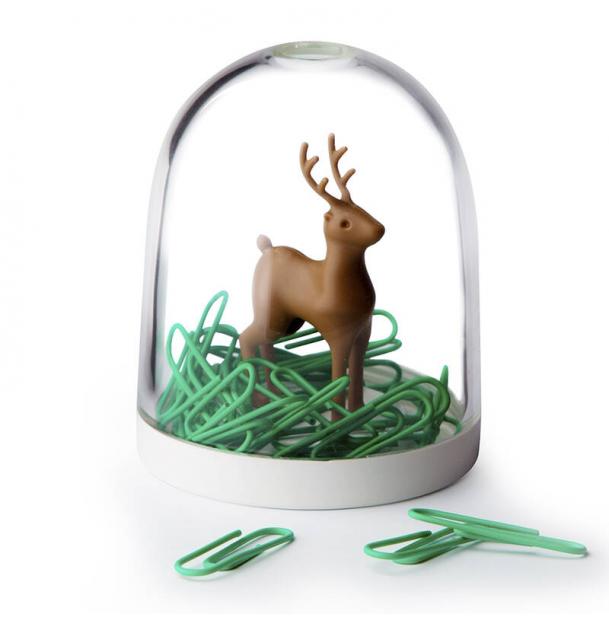 Держатель для скрепок Qualy Deer in the forest QL10132-WH