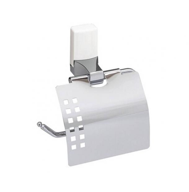 Держатель туалетной бумаги с крышкой WasserKRAFT Leine K-5025W