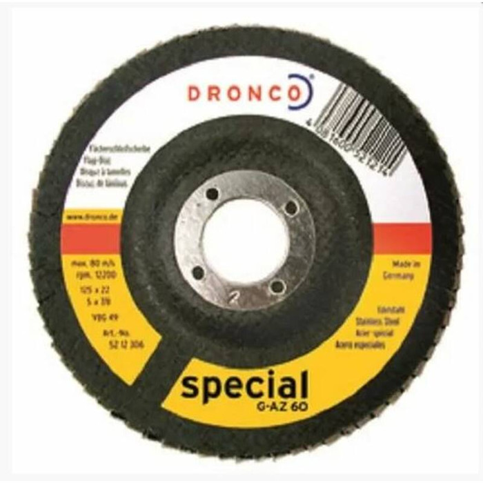 Диск абразивный лепестковый торцевой G-AZA K80 125х22,23 Dronco 5212387