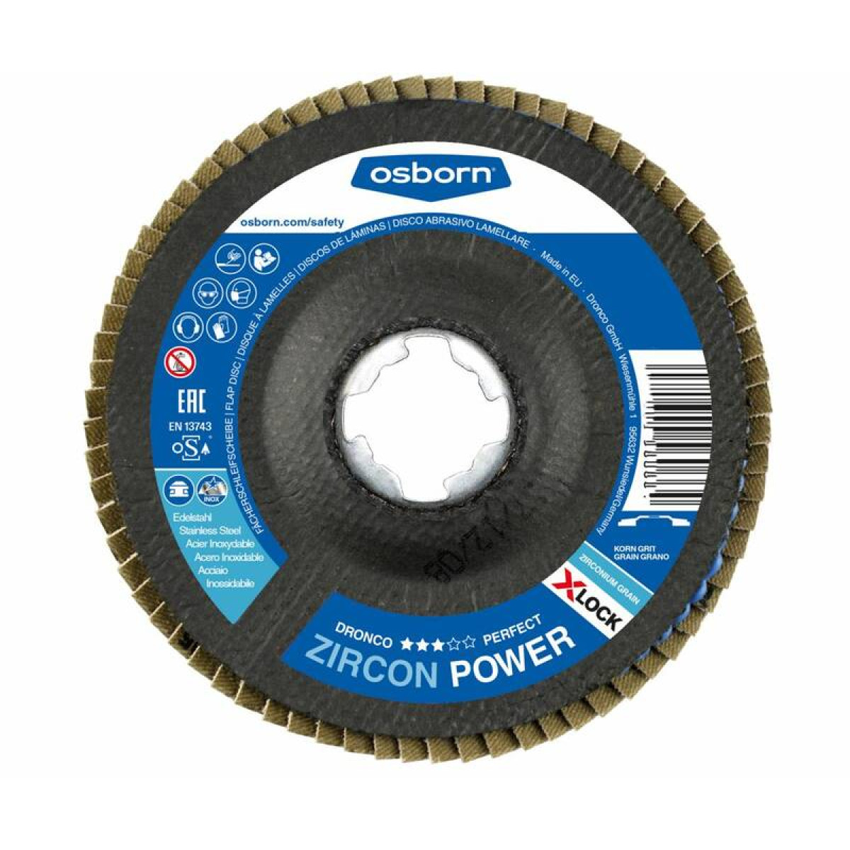 Диск абразивный лепестковый Zircon Power X-Lock K40 125 мм Dronco 5932384100 1