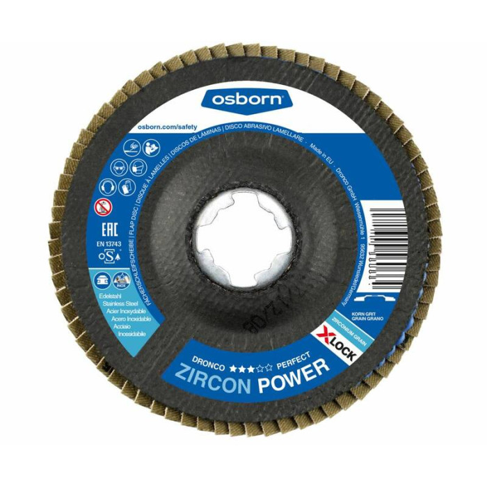 Диск абразивный лепестковый Zircon Power X-Lock K40 125 мм Dronco 5932384100