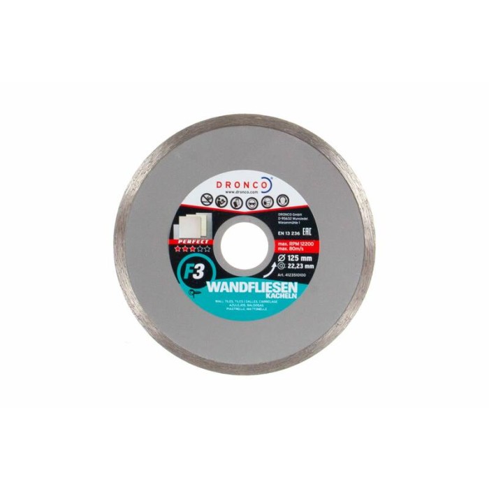Диск алмазный по плитке F3 Perfect GRF 125х1,9х22,23 Dronco 4123510100