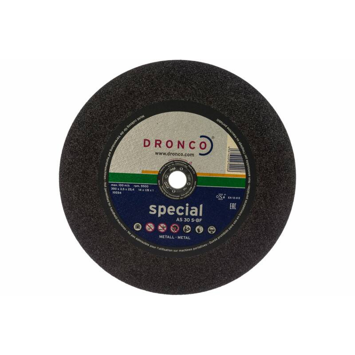 Диск отрезной по металлу AS30S 350x3.5x25.4 Dronco 2350020100 1