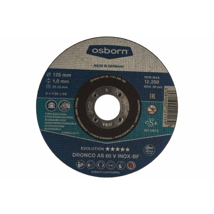 Диск отрезной по металлу DRONCO Evolution AS60V 1121246100