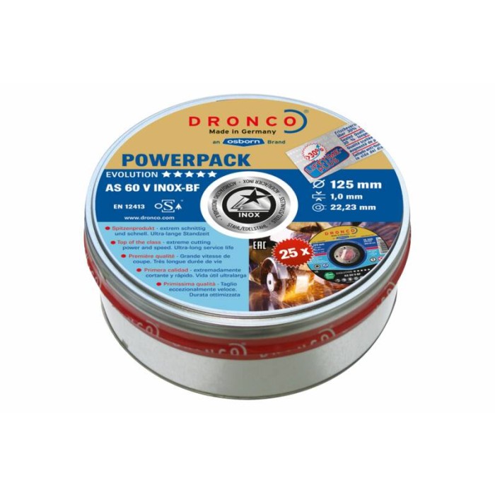 Диск отрезной по металлу Evolution AS 60 V BOX-25 125x1x22,23 Dronco 6900873100