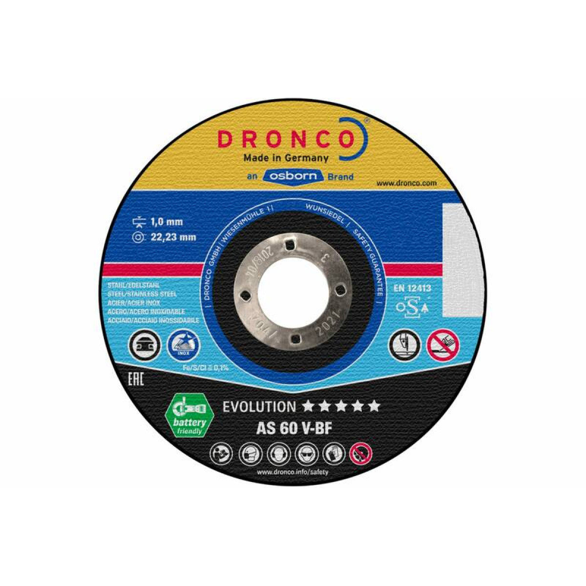 Диск отрезной по металлу Evolution AS 60 V BOX-25 125x1x22,23 Dronco 6900873100 2